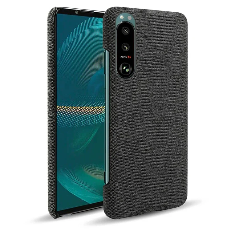 Capa de plástico revestida de tecido KSQ bem protegida para Sony Xperia 5 III 5G - Preta