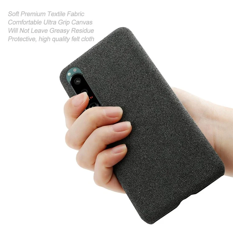 Capa de plástico revestida de tecido KSQ bem protegida para Sony Xperia 5 III 5G - Preta