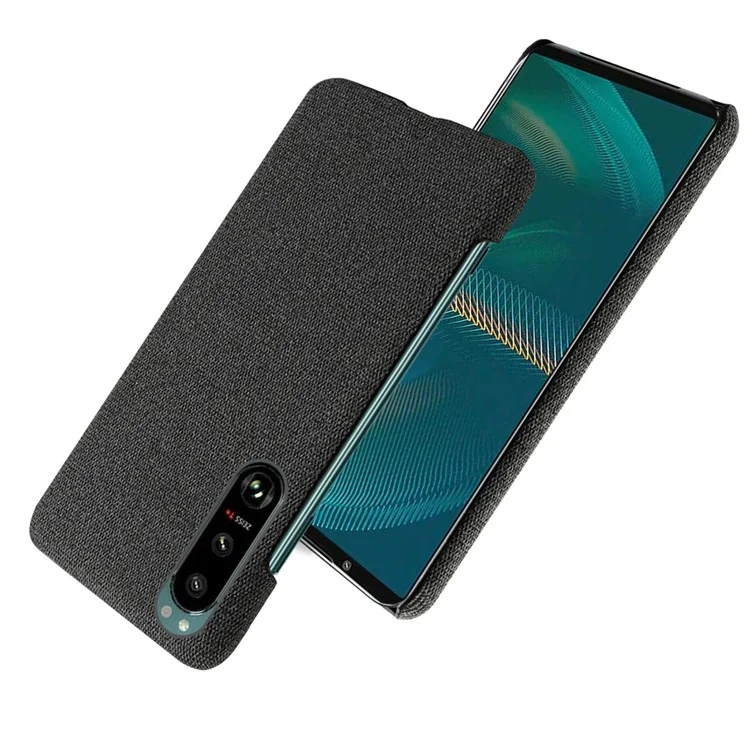 Capa de plástico revestida de tecido KSQ bem protegida para Sony Xperia 5 III 5G - Preta