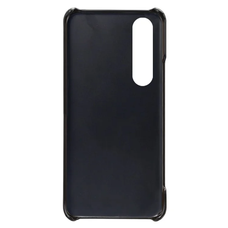 KSQ Double Card Slots PU Concaminhe a Capa de PC Revestida Com Sony Xperia 5 III 5G - Preto