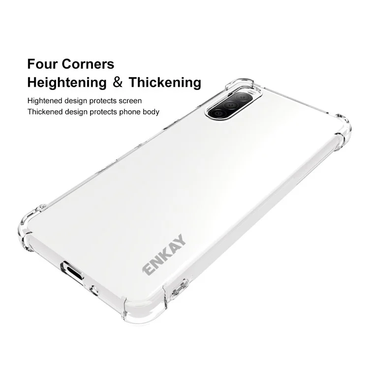 ENKAY HAT PRINCE Drop-proof Transparent Soft TPU Phone Protective Shell Cover Case for Sony Xperia 10 III 5G