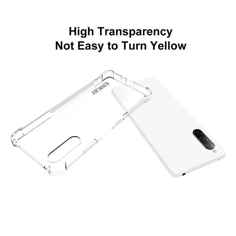 ENKAY HAT PRINCE Drop-proof Transparent Soft TPU Phone Protective Shell Cover Case for Sony Xperia 10 III 5G