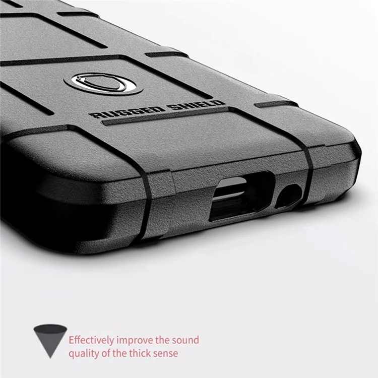 Capa Protetora Quadrada Texturizada Resistente a Choques para Sony Xperia 5 III 5G - Preta