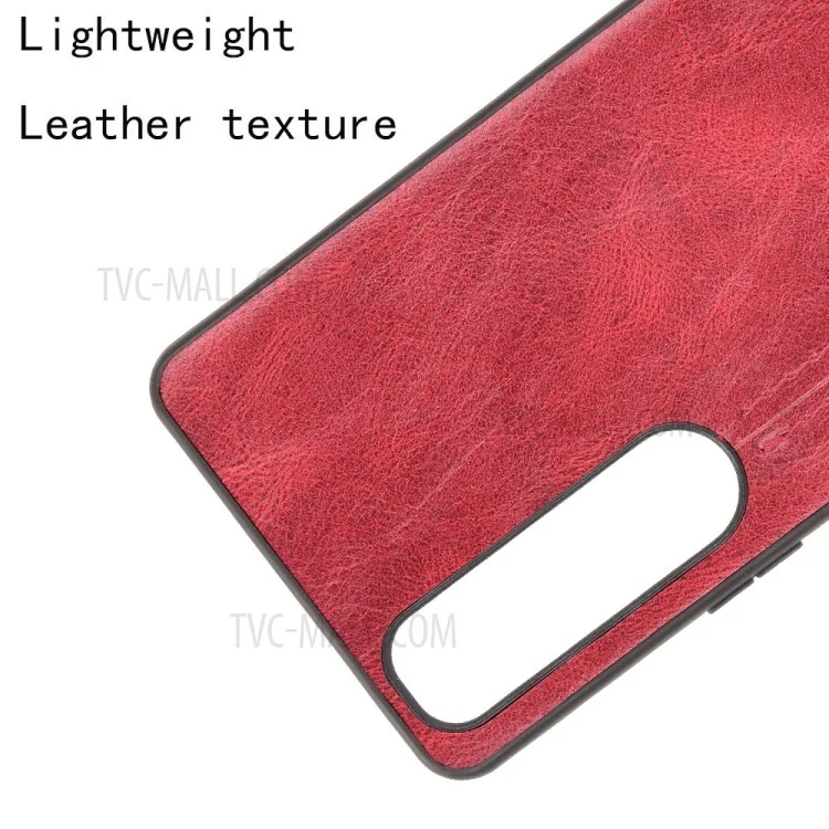 Per Sony Sony Xperia 1 III 5G Custodia per cellulare rivestita in pelle PU Texture Litchi Back Phone Cover - Rosso