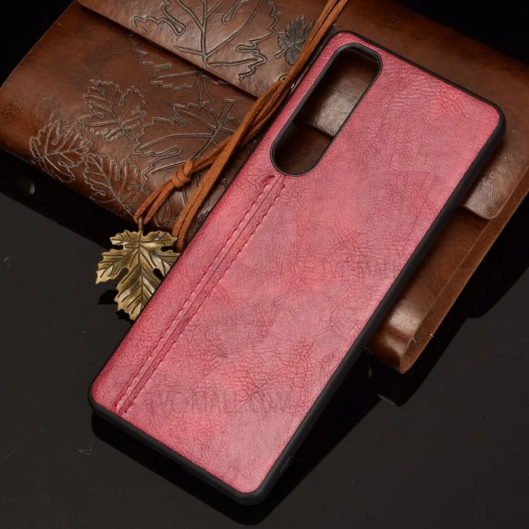 Per Sony Sony Xperia 1 III 5G Custodia per cellulare rivestita in pelle PU Texture Litchi Back Phone Cover - Rosso