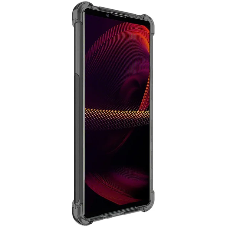 IMAK Airbag Shock-resistant TPU Soft Mobile Phone Case Cover with Screen Protector per Sony Xperia 5 III 5G - Nero Trasparente