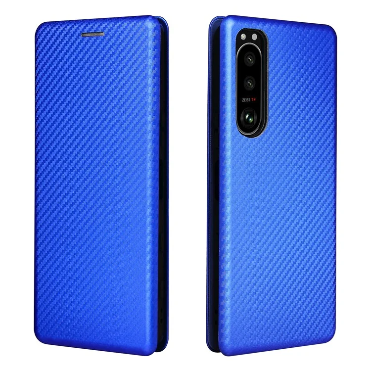 Custodia per telefono in fibra di carbonio per Sony Xperia 5 III 5G - Blu