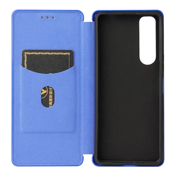Custodia per telefono in fibra di carbonio per Sony Xperia 5 III 5G - Blu