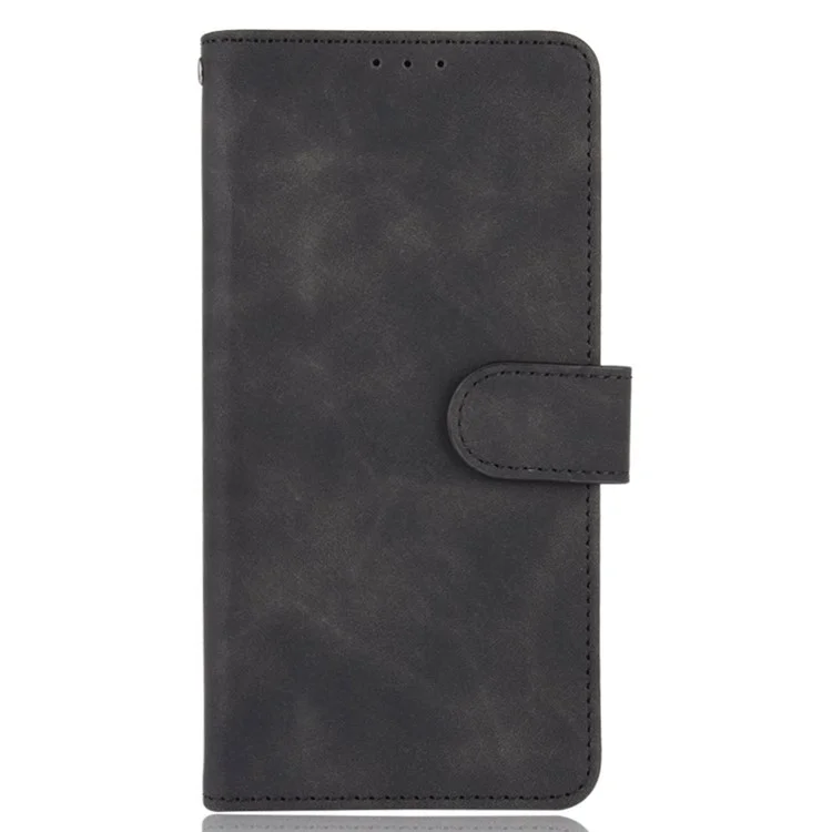 Silky Touch Leather Wallet Stand Phone Cover Case for Sony Xperia 5 III 5G - Black