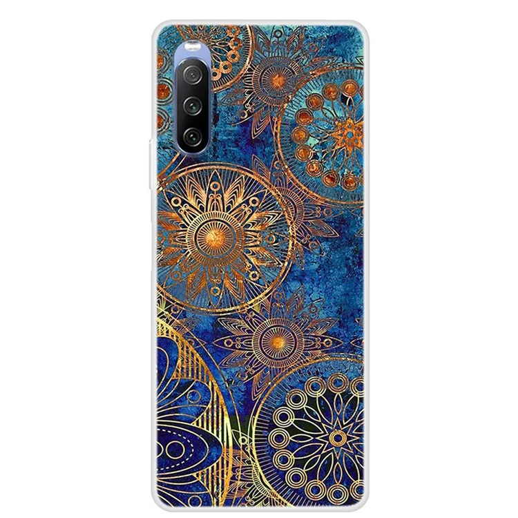 Custodia Flessibile in TPU con Stampa a Motivi per Sony Xperia 10 III 5G - Fiore Colorato