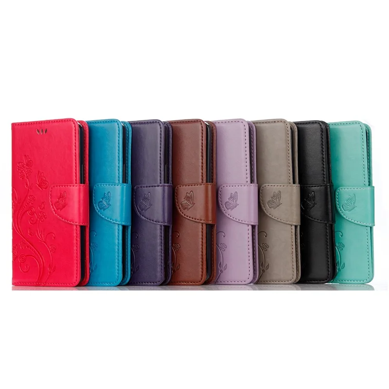 Imprinted Butterfly PU Leather Flip Wallet Full Protective Case Cover Stand for Sony Xperia 10 III 5G - Grey