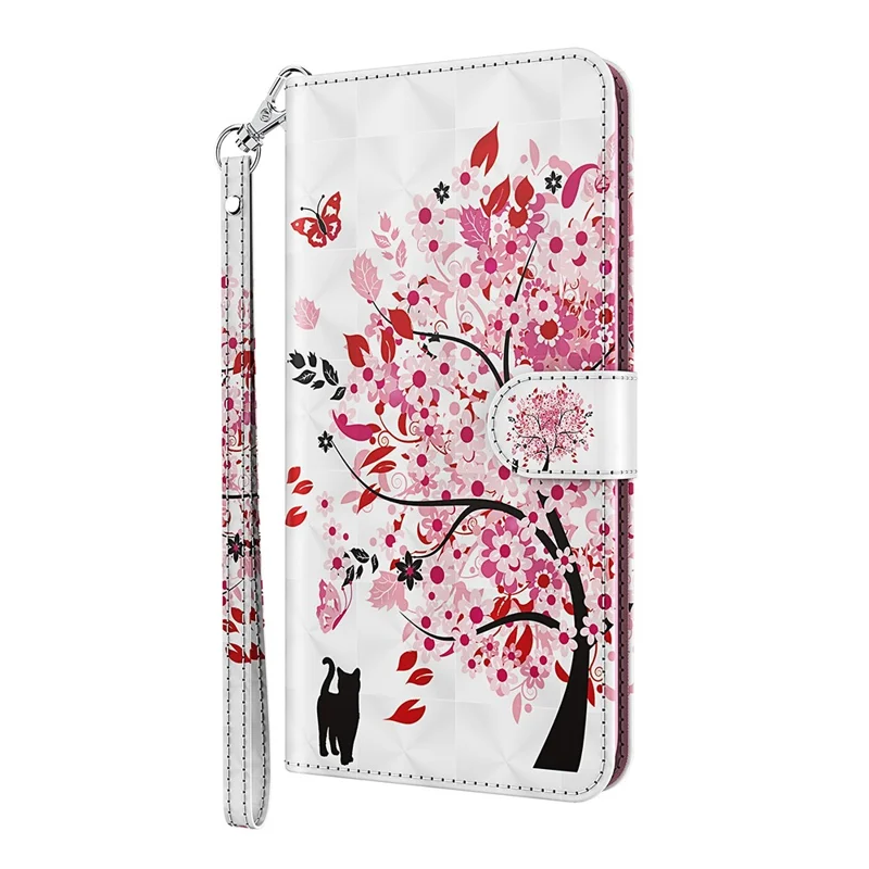 Pattern Printing Wallet Leather Protector Cover for Sony Xperia 10 III 5G / Xperia 10 III Lite - Pink Tree