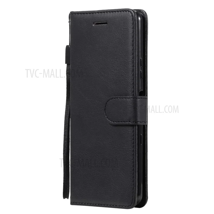 KT Leder Serie-2 Brieftasche Leder Telefon Hülle Hülle Mit Riemengehäuse Für Sony Xperia 10 III 5G / Xperia 10 III Lite - Schwarz