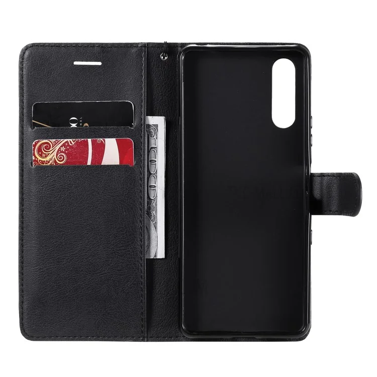 KT Leder Serie-2 Brieftasche Leder Telefon Hülle Hülle Mit Riemengehäuse Für Sony Xperia 10 III 5G / Xperia 10 III Lite - Schwarz