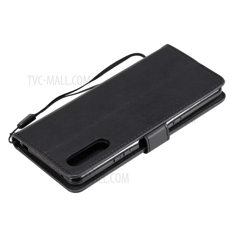 KT Leder Serie-2 Brieftasche Leder Telefon Hülle Hülle Mit Riemengehäuse Für Sony Xperia 10 III 5G / Xperia 10 III Lite - Schwarz