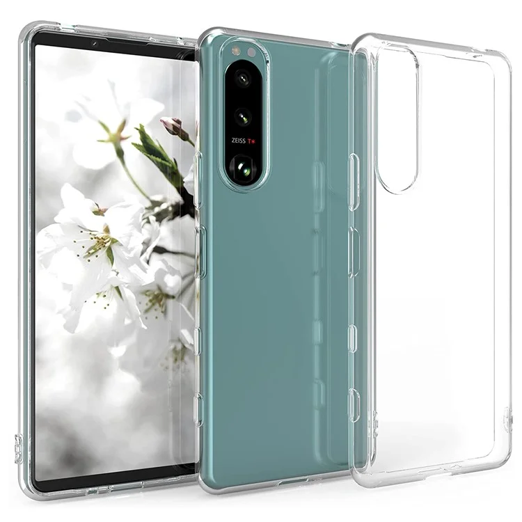 Capa de Telefone Suave de TPU Ultraclara Sem Impressão Digital para Sony Xperia 5 III 5G