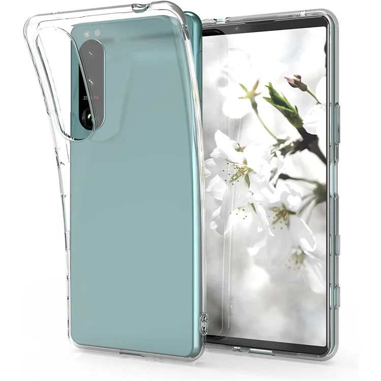Capa de Telefone Suave de TPU Ultraclara Sem Impressão Digital para Sony Xperia 5 III 5G