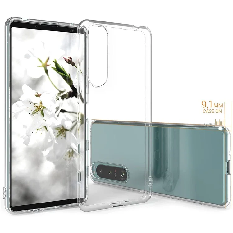 Capa de Telefone Suave de TPU Ultraclara Sem Impressão Digital para Sony Xperia 5 III 5G