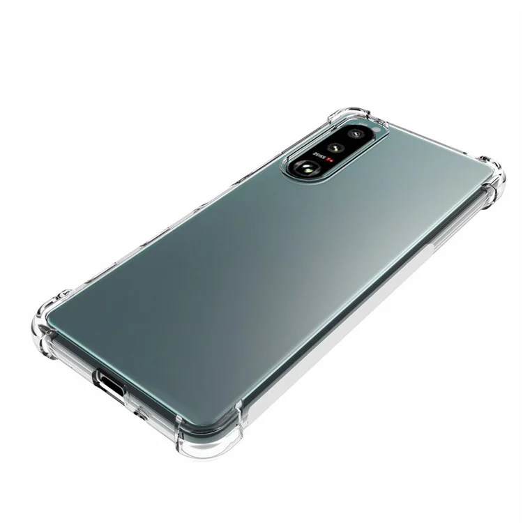 Capa de Cobertura Transparente Anti-Deslizante Flexível de TPU Fina e Resistente a Choques para Sony Xperia 5 III 5G