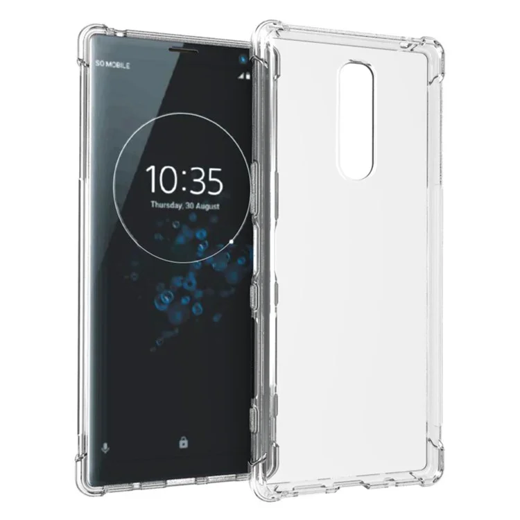 Capa de Telefone Ultra Slim Fina Flexível Transparente TPU Resistente a Riscos Anti-Deslizante à Prova de Choque para Sony Xperia 1