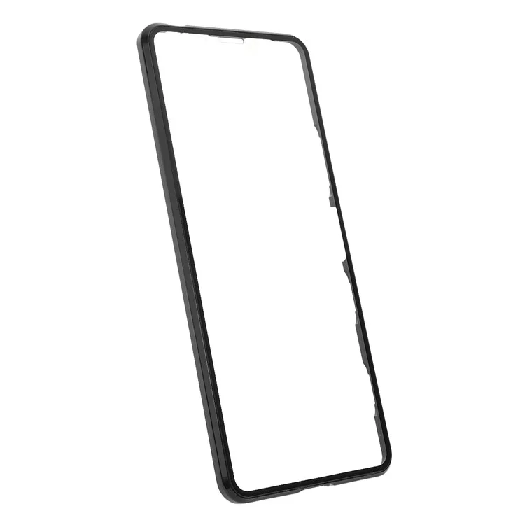 Conception de l'objectif Cadre métallique magnétique fermé + Coque de téléphone en verre trempé ultra-claire et résistante aux chutes à double face pour Sony Xperia 1 III 5G - Noir