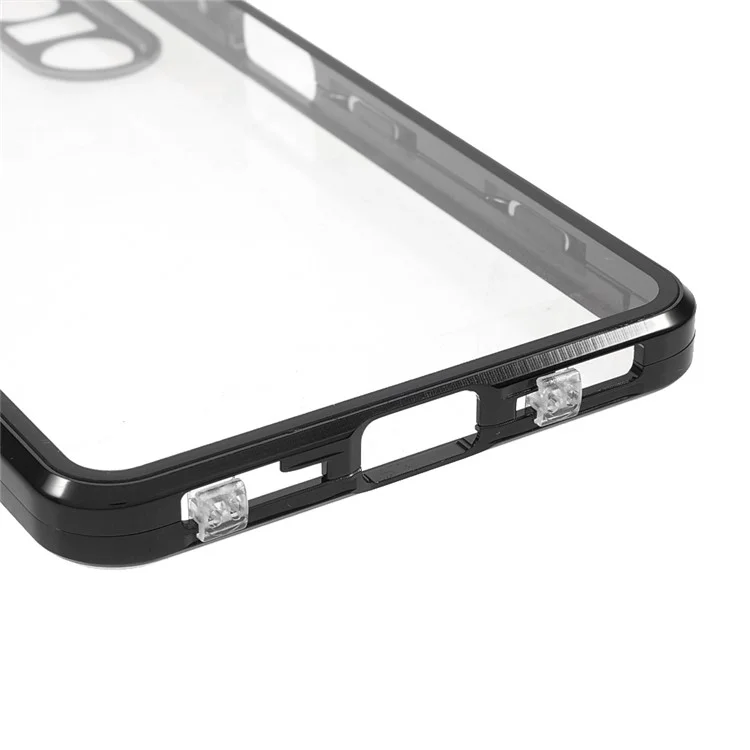 Conception de l'objectif Cadre métallique magnétique fermé + Coque de téléphone en verre trempé ultra-claire et résistante aux chutes à double face pour Sony Xperia 1 III 5G - Noir