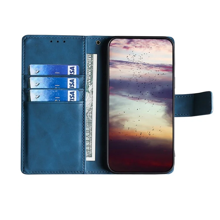 Für Sony Xperia 10 III 5G / Xperia 10 III Lite Krokodilleder-Textur mit Ständer Wallet Lederetui Handyhülle - Blau