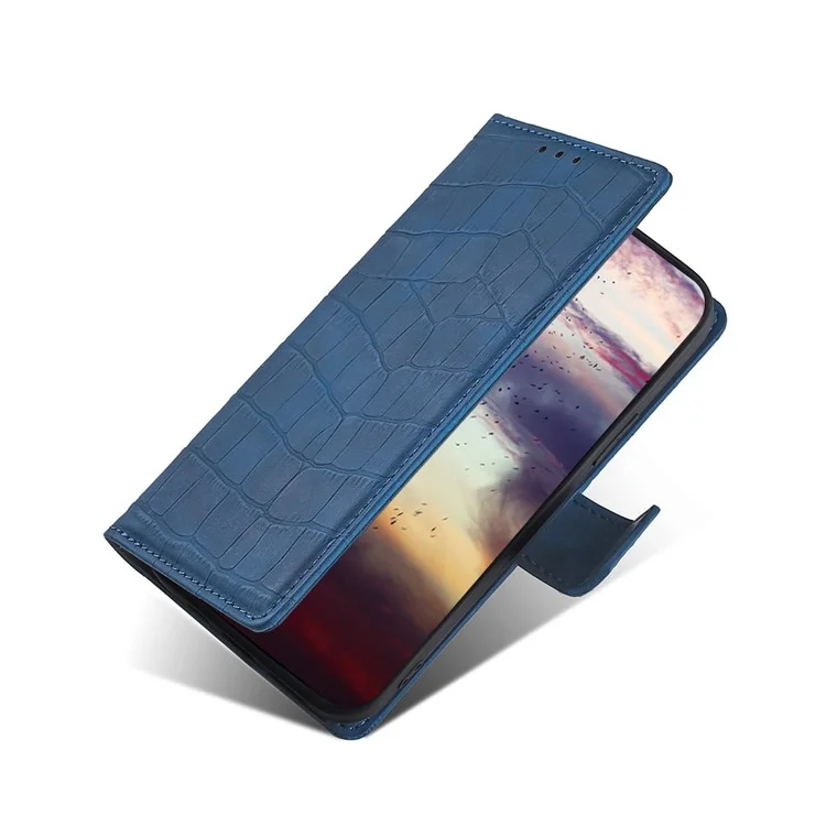 Für Sony Xperia 10 III 5G / Xperia 10 III Lite Krokodilleder-Textur mit Ständer Wallet Lederetui Handyhülle - Blau