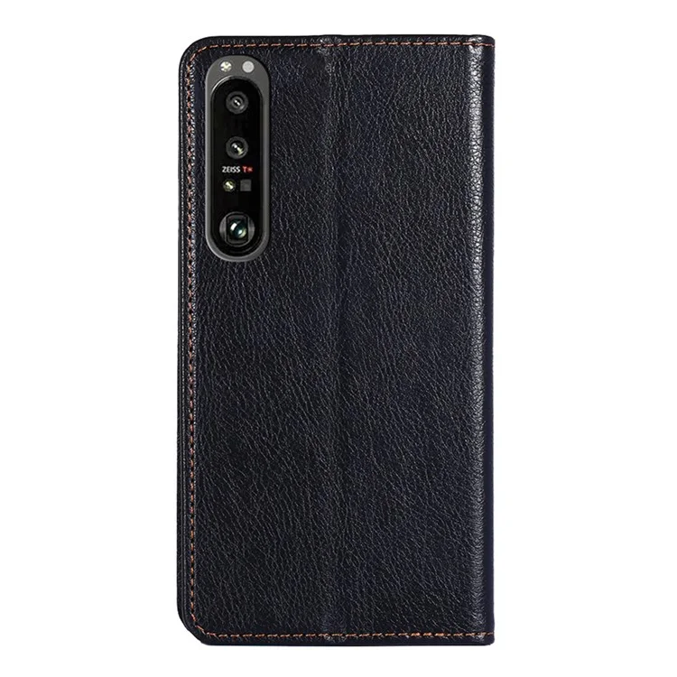 Custodia Protettiva per Telefono in Pelle PU con Supporto per Sony Xperia 1 III 5G - Nero