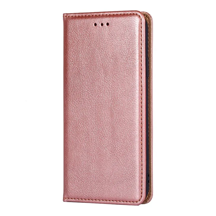 Feste Farbauto-absorbiertes Verschluss PU Leder Brieftasche Telefon Shell Hülle Für Sony Xperia 5 III 5G - Roségold