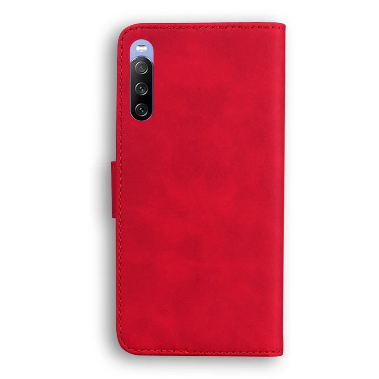 Flip Phone Cover Quality le Cuir Protective Phone Caxe Shell Avec Support et Portefeuille Pour Sony Xperia 10 III 5G / Xperia 10 III Lite - Rouge