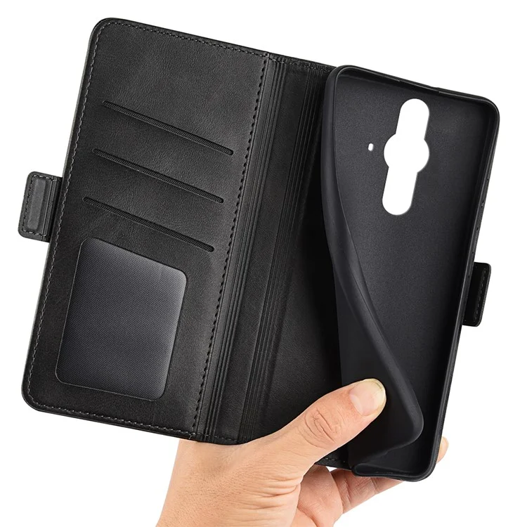 Funda de teléfono con cierre magnético, diseño de libro, de piel sintética PU, billetera con tapa para Sony Xperia Pro-I - Negro