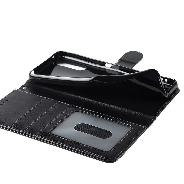 R61 Textura Ceta de Costura Talada PU Cuero PU Cuero Anti-scratch Billet Billet Shell Con Correa Para Sony Xperia 10 III 5g/xperia 10 III Lite - Negro