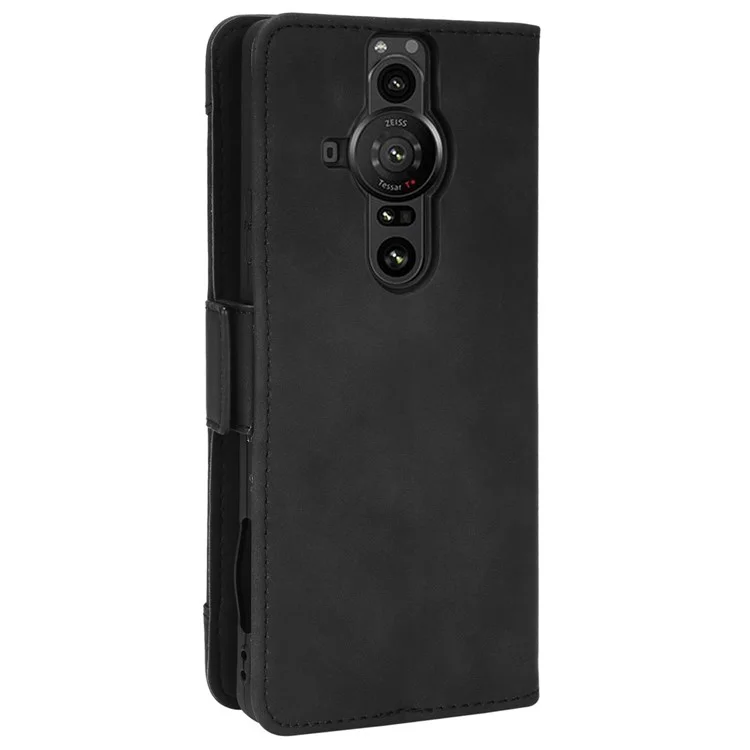 Para Sony Xperia Pro-I Funda Protectora Antigolpes con Cierre Magnético Diseño de Cartera con Múltiples Ranuras para Tarjetas Funda de Teléfono Tipo Cartera de Cuero PU - Negro