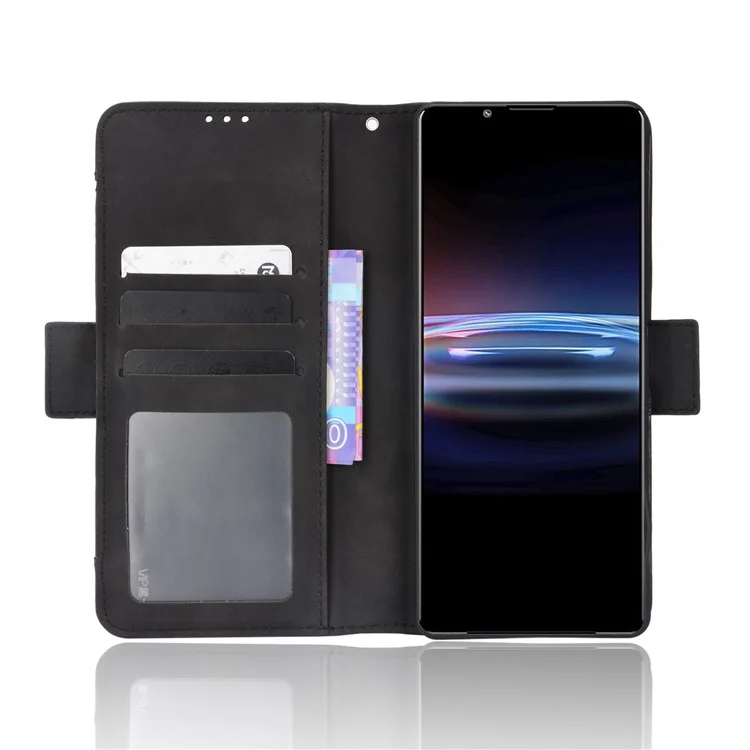 Para Sony Xperia Pro-I Funda Protectora Antigolpes con Cierre Magnético Diseño de Cartera con Múltiples Ranuras para Tarjetas Funda de Teléfono Tipo Cartera de Cuero PU - Negro