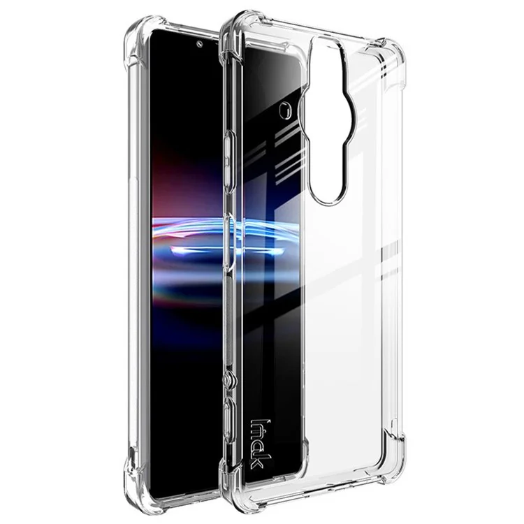 Funda de teléfono IMAK Four-Corner Airbag a prueba de golpes y transparente de TPU suave para Sony Xperia Pro-I - Transparente