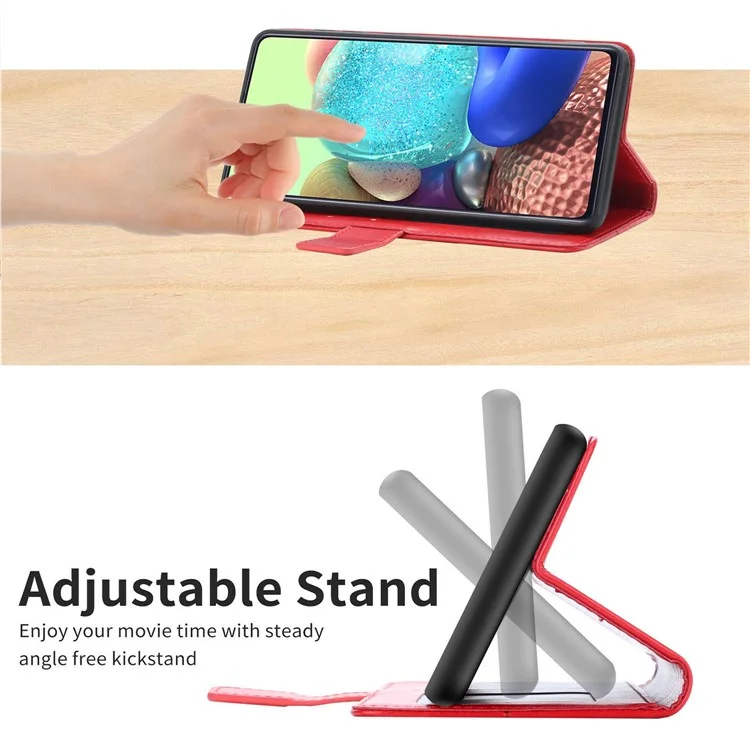 Para Sony Xperia Pro-I i Imprimido Líneas de Rasguño en Forma de s de Cuero Magnetic PU Cuero Flip Cover de la Billetera Con Correa - Rojo