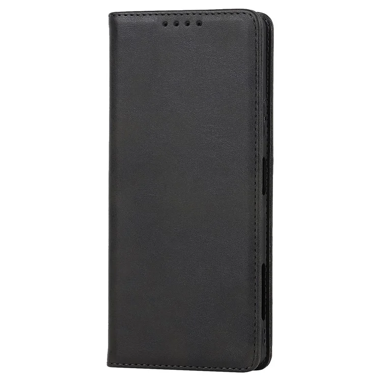 For Sony Xperia Pro-I Auto-absorbed TPU+PU Leather Phone Protective Cover Wallet Stand Function Phone Case - Black