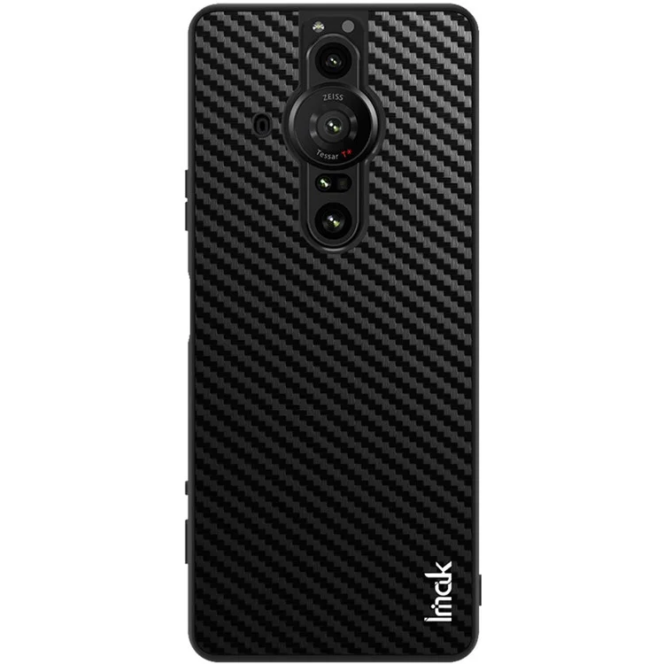 IMAK LX-5 Series PU Leather Coated PC + TPU Anti-fall Phone Case Shell with Screen Protector for Sony Xperia Pro-I - Carbon Fiber Texture