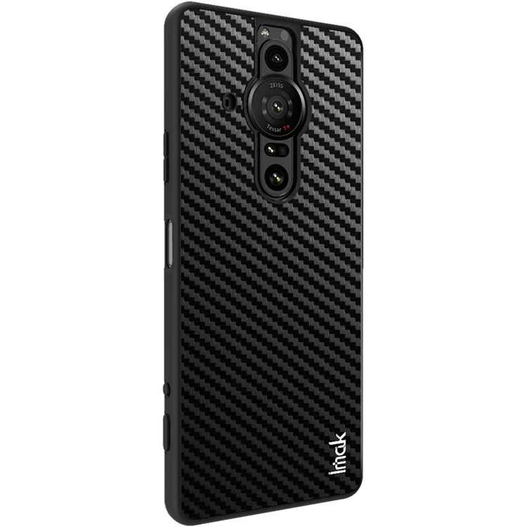 IMAK LX-5 Series PU Leather Coated PC + TPU Anti-fall Phone Case Shell with Screen Protector for Sony Xperia Pro-I - Carbon Fiber Texture