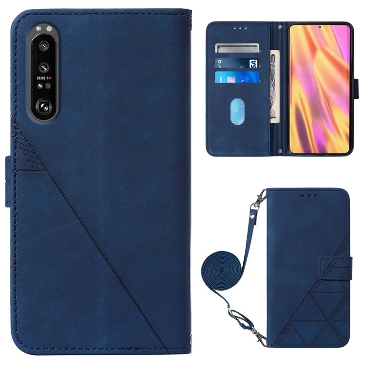 Custodia in pelle PU antiurto PB2-1 Series per Sony Xperia 1 III 5G - Zaffiro