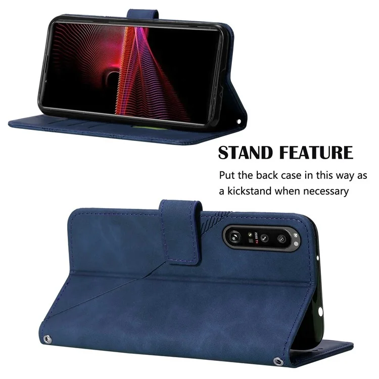Custodia in pelle PU antiurto PB2-1 Series per Sony Xperia 1 III 5G - Zaffiro