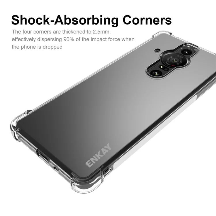 ENKAY HAT PRINCE Funda de teléfono a prueba de golpes con tiras antideslizantes y esquinas resistentes a los golpes para Sony Xperia Pro-I