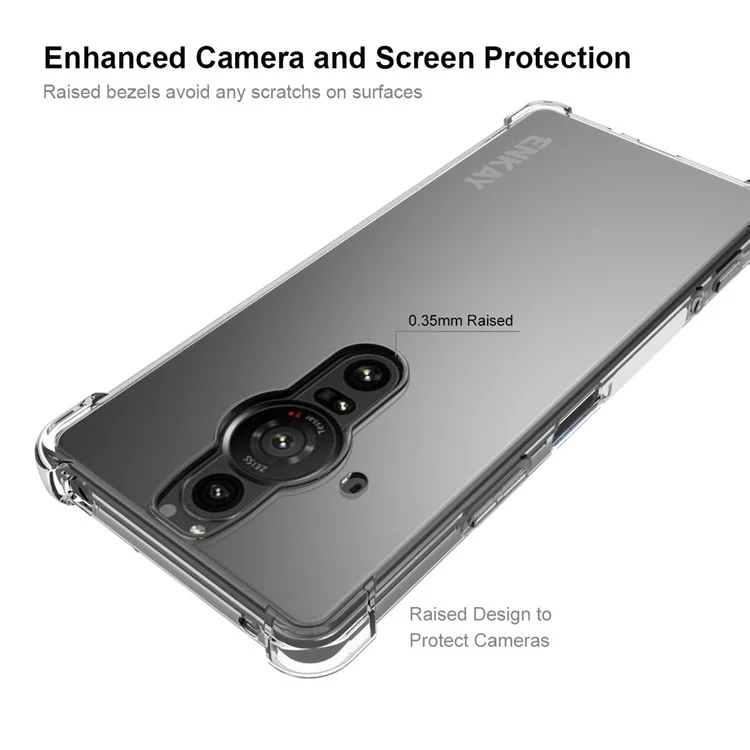 ENKAY HAT PRINCE Funda de teléfono a prueba de golpes con tiras antideslizantes y esquinas resistentes a los golpes para Sony Xperia Pro-I