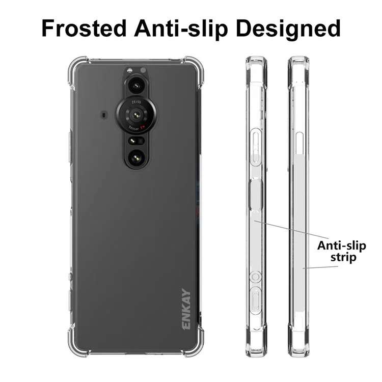 ENKAY HAT PRINCE Funda de teléfono a prueba de golpes con tiras antideslizantes y esquinas resistentes a los golpes para Sony Xperia Pro-I