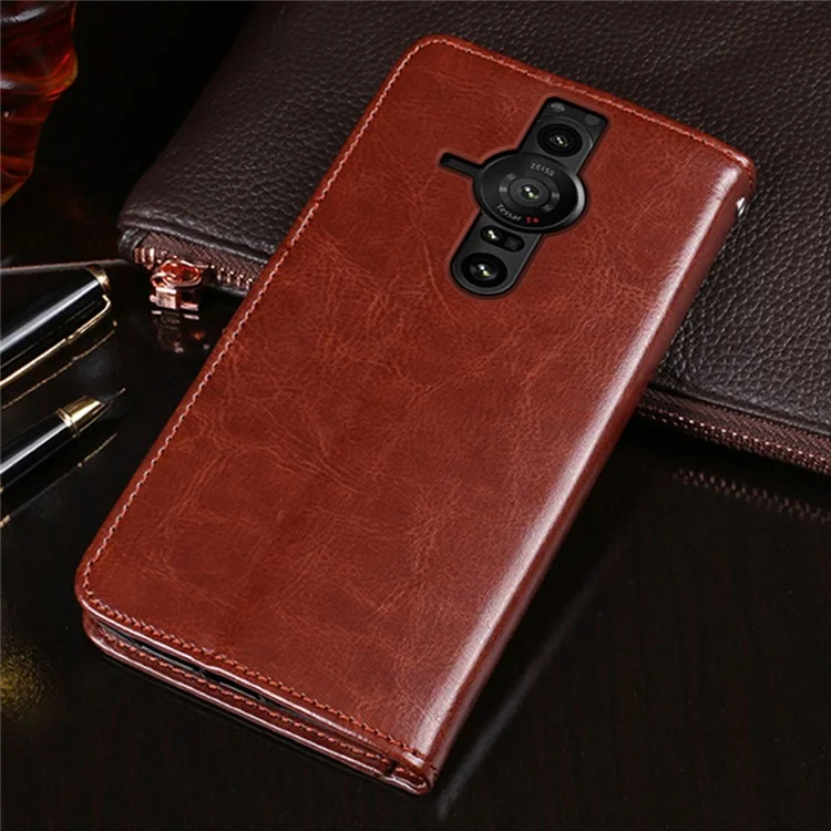 Idewei Pour Sony Xperia Pro-i Crazy Horse Texture pu Leather Case Stand Pallement Téléphone - Blanche