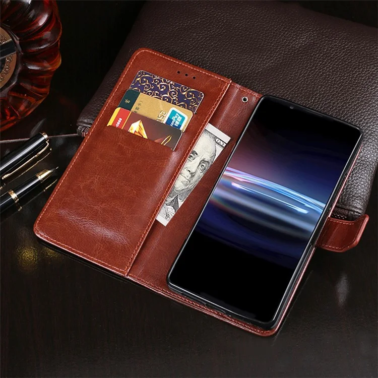Idewei Pour Sony Xperia Pro-i Crazy Horse Texture pu Leather Case Stand Pallement Téléphone - Blanche