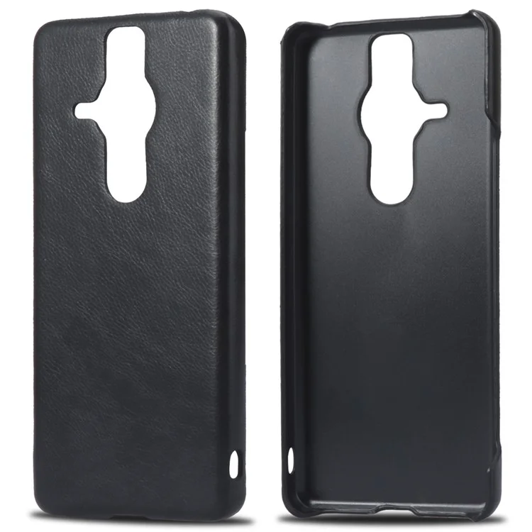 Para Sony Xperia Pro-I Litchi Texture PU Cuero Recubierto PC Hard PC Anti-Scratch Back Case - Negro