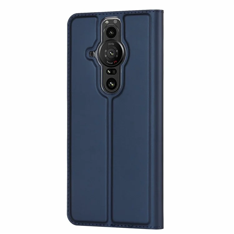 Per Sony Xperia Pro-I Slot Slot PU Pettura Pitura Caso Magnetico Assorbimento Coperchio di Ribaltamento - Blu