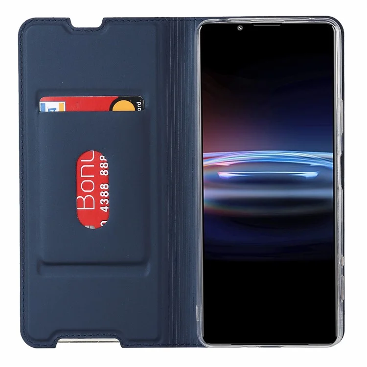 Per Sony Xperia Pro-I Slot Slot PU Pettura Pitura Caso Magnetico Assorbimento Coperchio di Ribaltamento - Blu